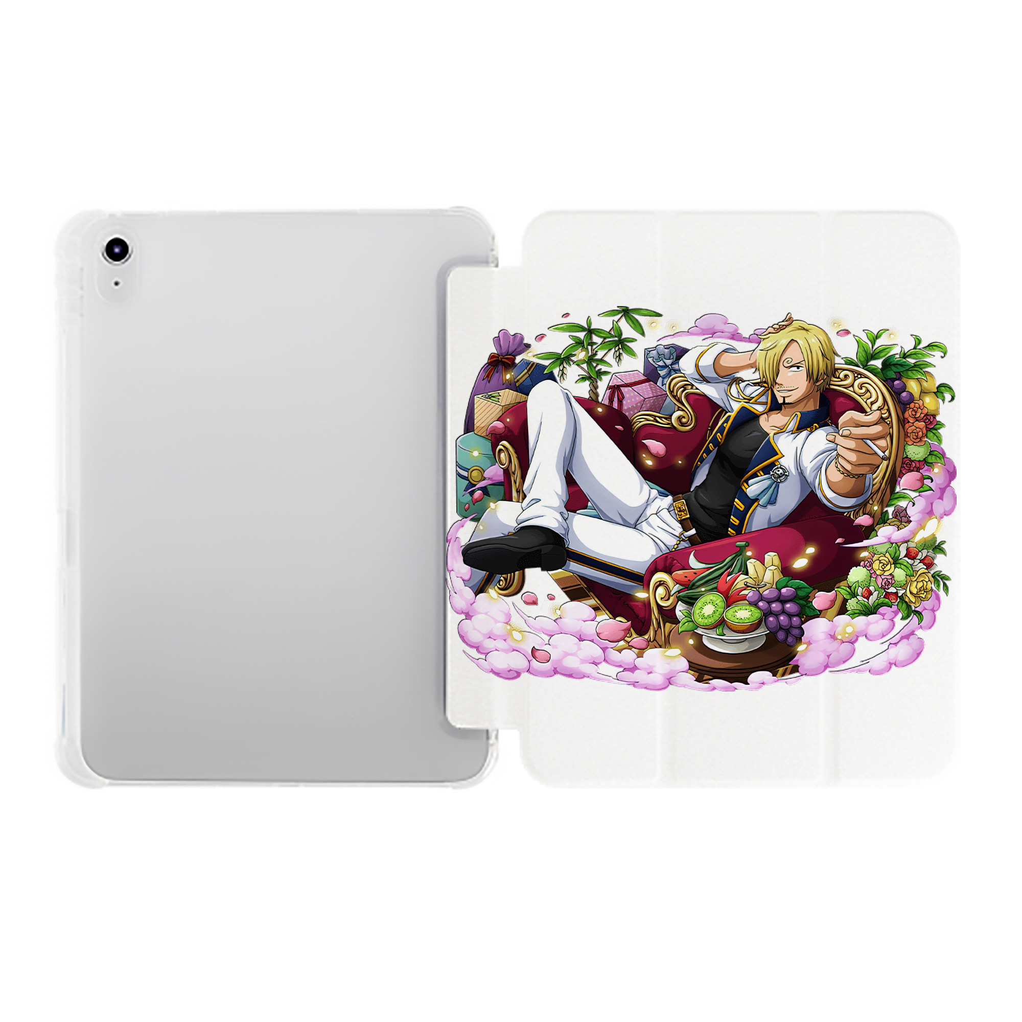 （画像用） ワンピース サンジ ONE PIECE Sanji IPad ケース ペン収納付き 三つ折りスタンド PUレザー×シリコン 対応機種9.5/10.5/10.9インチ